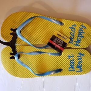 Beach Flip Flops Sandals Don't Worry Beach Happy